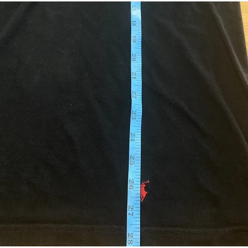 Polo Ralph Lauren Men Short Sleeve‎ Crew Neck Black T-Shirt Sz 1XL Red Logo - Picture 4 of 9